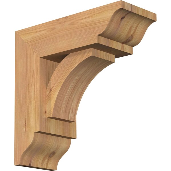 Ekena Millwork Thorton Traditional Smooth Bracket w/ Offset Brace, Western Red Cedar, 5 1/2"W x 14"D x 14"H BKT0604X14X14THR01SWR - main